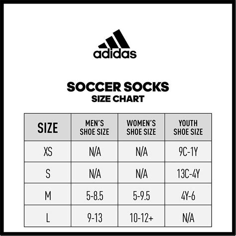 adidas youth sock size chart.